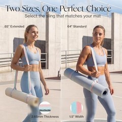 2 Sizes Yoga Mat Strap—64 IN 02. Pink Match