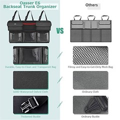 Trunk Organizer for Car – Hanging Car Organizer – 6 Large Regular – 43.3x19in