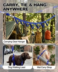 Mobility Aid & Leg Lifter Strap – 75″ Non-Elastic Stretching Strap in Royal Blue