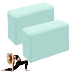 Leikefitness Yoga Blocks 2 Pack,Lightweight-High Density Eva Foam Soft Green