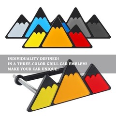 Tri-Color Car Emblem for Mesh Gille,Waterproof Car Emblems and Badges Orange