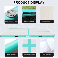 13FT/4m Gymnastics Mat Inflatable Air Tumble Track Training Floor Yoga Gym Sport
