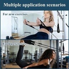 2 Pack Pilates Reformer Straps with Soft Padding – Double Loop D-Ring Accesso…