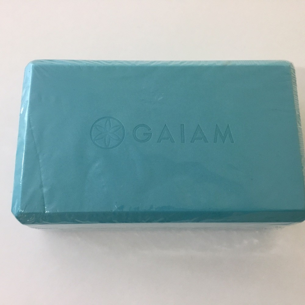 Gaiam Yoga Block 8”x 5”x 3″ Blue Green New Sealed