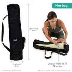 Yoga Mat Bag – Crossbody Gym Bag for Women & Men, Waterproof 29.5 Inch Black