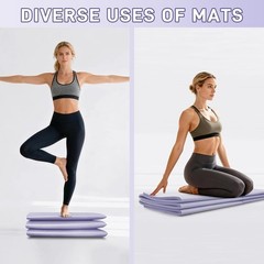 Thickened Portable Folding Exercise Mat Yoga Pilates Gym Anti-Slip Workout New