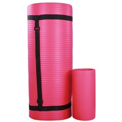 BalanceFrom 71″x24″ Anti Tear Yoga Mat w/Strap, Knee Pad & Blocks, Pink (Used)