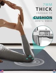 Extra Wide Non-Slip Yoga Mat 72″x32″x7mm TPE for Home Workout & Pilates