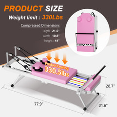 Pilates Reformer Machine For Home Gym Workout, Foldable Pilates Equipment