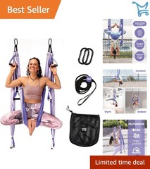 Yoga Trapeze Swing Set Nylon Adjustable Straps 600lb Capacity For Flexibility