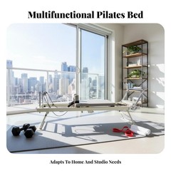 Foldable Pilates Reformer Multi-Functional Home Exercise Training Bed