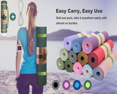 Yoga Mat 72 X 24” Exercise Mats 8Mm TPE Non-Slip Extra Thick High-Density Eco F