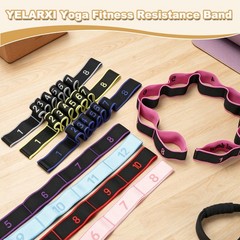 Fitness Resistance Bands 8-Section Number Stretch Resistance Band 2 Pcs & Purple