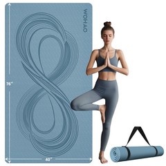 Large 76″x40″x0.4″ Yoga Mat – Extra Width & Thick Non-Slip Exercise Mat, Vers…