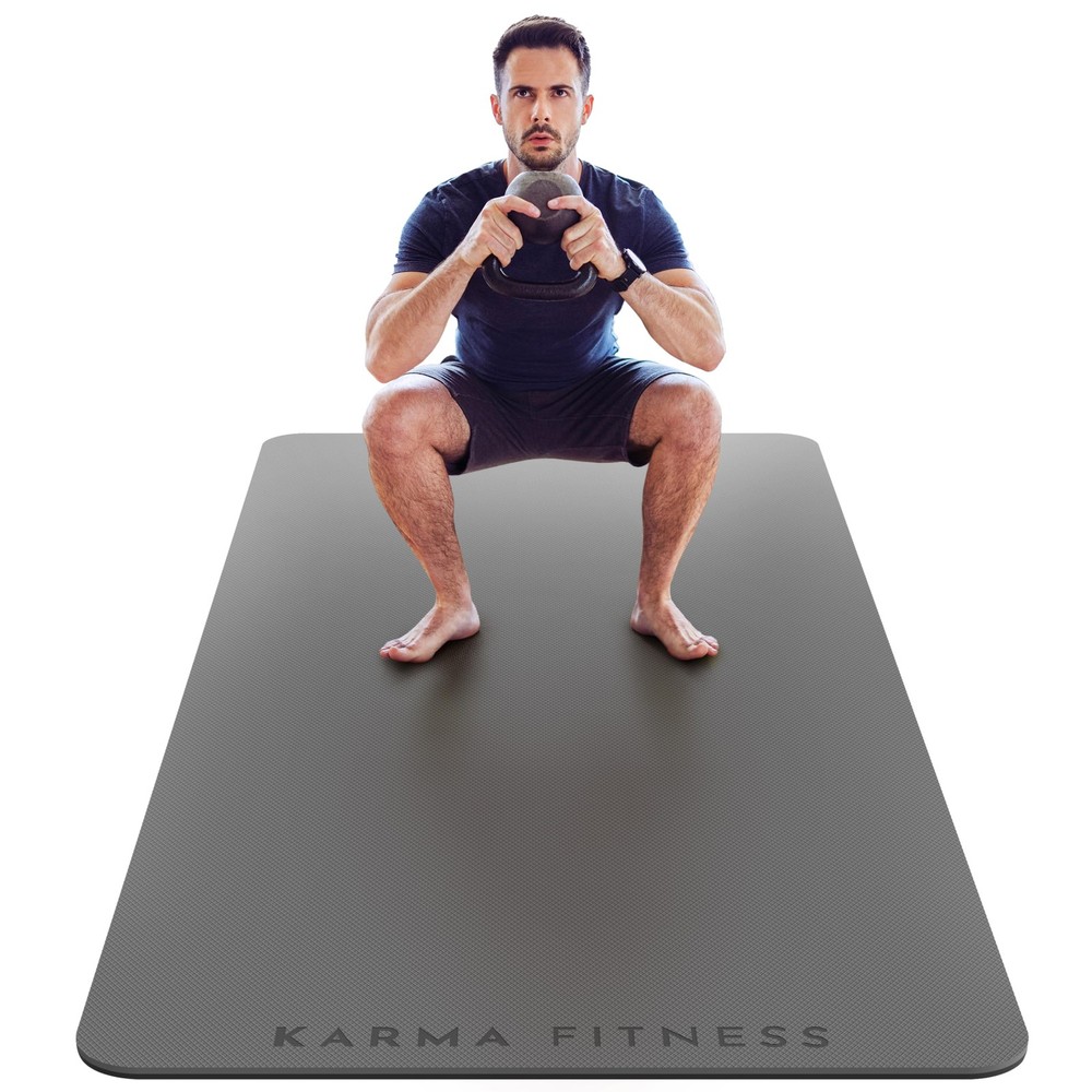 Large Exercise Mat – Extra Thick 10mm Workout Mat (72″x32″) – Non-Slip TPE Yo…