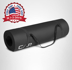 Yoga Mat Extra Thick 12mm Fitness Mat Gym Workout Pilates Travel Strap NonSlip