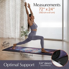 Yoga Mat with Strap Non-Slip 6mm Thick, Premium Suede & TPE Tree-of-Life Root…