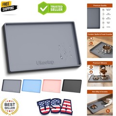 Extra Thick Silicone Mat Waterproof with Raised Edge 19” x 12”, BPA Free Non-…
