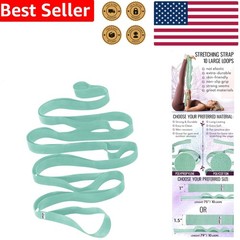 Yoga Stretching Strap 10 Loops Non-Elastic Leg Physical Therapy Rehab Green
