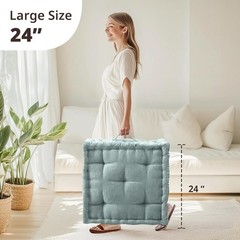 Large Floor Pillow for Adults Yoga or Meditation Cushion with Handle, Floor C…