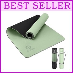 Eco-Friendly Non-Slip Yoga Mat with Strap – Matcha Green**