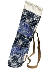 Lovestitch Boho Denim Floral Paisley Patchwork Yoga Mat Bag Carrier w/ Pouch