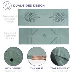 Ascend Yoga Mat – Premium 6mm Thick, 72″ x 24″, Solid or Reversible Print, No…