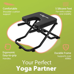 Foldable Yoga Headstand Bench, Yoga Inversion Chair, Headstand Trainer for Relie
