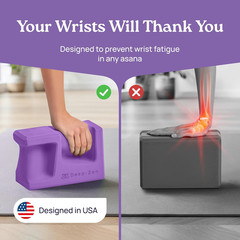 PRO Yoga Blocks | Ergonomic Yoga Block 2 Pack for Wrist Comfort and Support | EV