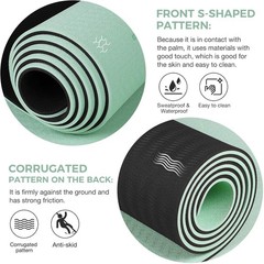 Yoga Mat Non Slip TPE Thick Yoga Mat with Alignment Mark, Large Size 72″L x 3…