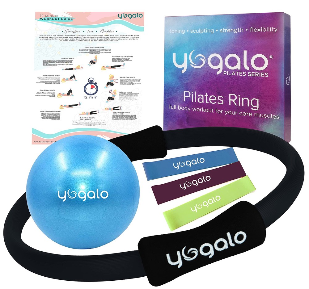 Pilates Ring and Ball Set with 3 Resistance Bands – Pilates Equipment for Home W