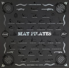 Pilates Wall Chart Art Poster, Mat Pilates Matwork Exercise Guide, Workbook Prop