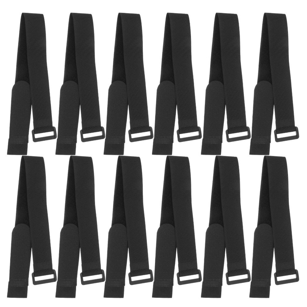 12Pcs Adjustable Yoga Mat Sling Durable Nylon Mat Carrier Black for Exercise