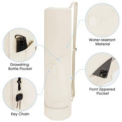Yoga Mat Bag, Full Zip Cargo Yoga Mat Carrier Bag with Drawstring Water Bottl…