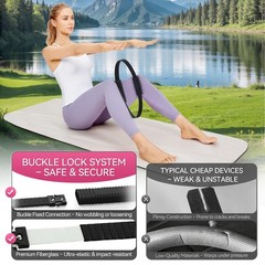 Zmarthumb Pilates Ring, 13.5″ Silicone Magic Fitness Circle Black