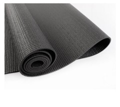 Athletic Works PVC Yoga Mat, 3mm, Dark Gray, 68inx24in, Non Slip, Cushioning for