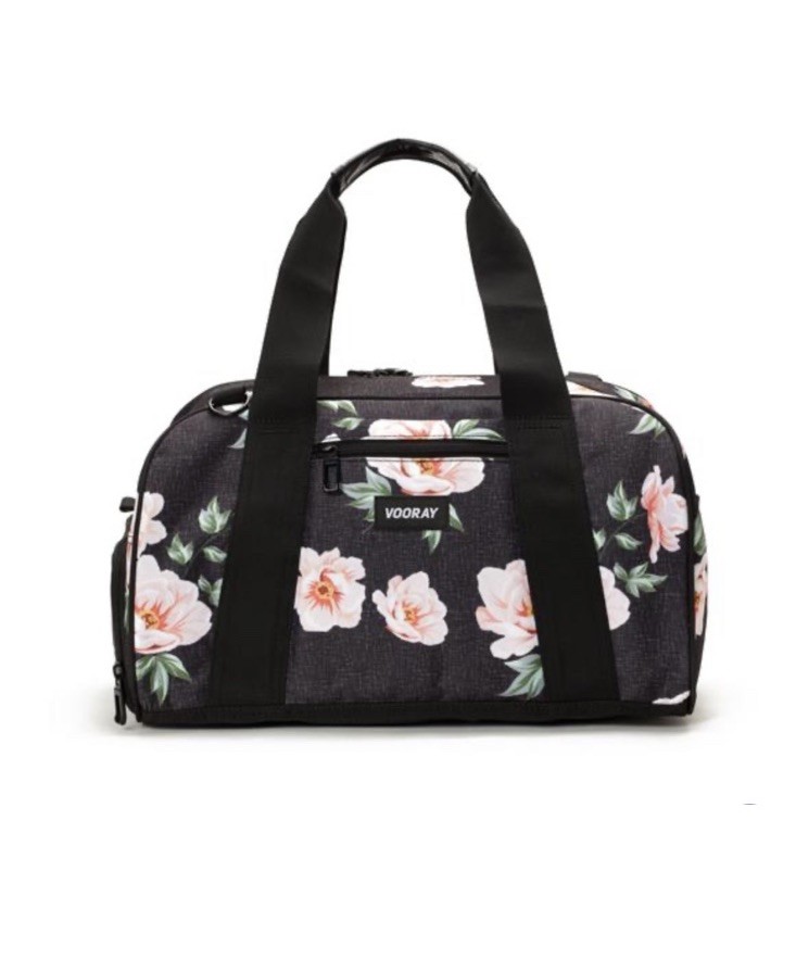 Vooray Burner Gym Duffel Bag, Gym Bag Rose Black 15.5″ x 9.5″ x 9.5″ NWOT