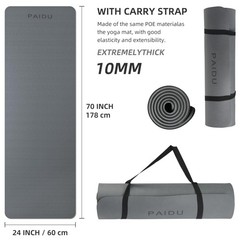 Extra Thick Non-Slip Yoga Mat 10MM – Professional POE for Workout, Pilates & Flo