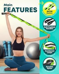 Non-Elastic Stretching Strap with Loops – Yoga & Physical Therapy Band for Flexi