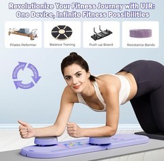 Pilates Board, Pilates Reformer Set, Portable and Foldable Machine Multifunction