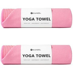 Eunzel 2 Pack Hot Yoga Towel Grip Dot Non Slip Yoga Mat Towe Sweat Absorbent