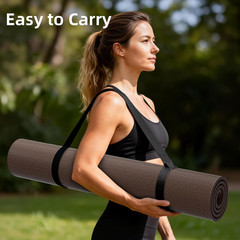 Extra Wide Non-Slip Yoga Mat 72″x40″ – Thick Oversized Exercise Mat with Strap
