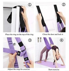 Waist Back Leg Stretch Strap/Yoga Fitness Band, Leg Stretching Assist Purple
