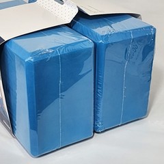 Gaiam Yoga Supportive Foam Block Soft Pilates Meditation Blue 9x6x4 – 2-pack