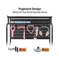 56” Taller Home Gym Storage Organizer, Yoga Mat Storage Rack with Hanging Bo…