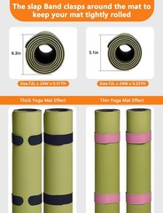 2 Pcs Yoga Mat Strap | for & Band | Secure 20in, Pink