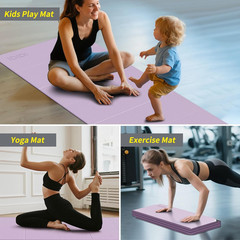 Foldable Yoga Mat Extra Thick & Large (74″ X 31.5″ X 0.32″), Double-Sided Non Sl