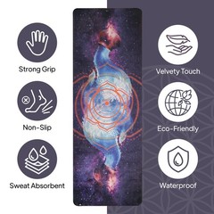 Yoga Mat with Strap Non-Slip 6mm Thick, Premium Suede & TPE Tree-of-Life Root…