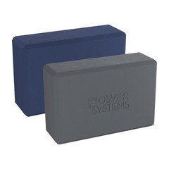 Power Systems Lightweight Yoga Block – 9x6x4 Gray Exercise Block for Stretching