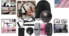 Compact & Portable Pilates Ring and Ball Set with Booty Bands for Home Fitness